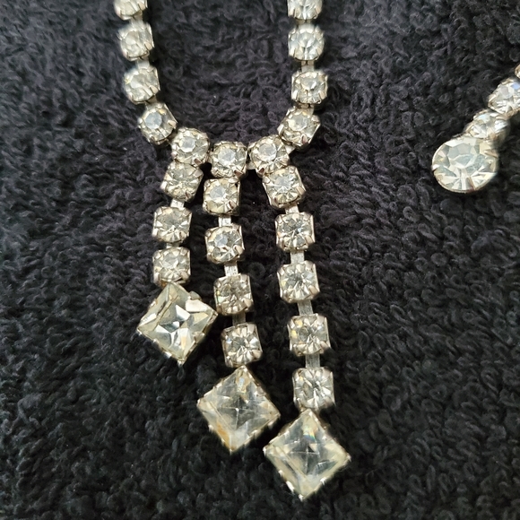 Vintage Rhinestone Choker Necklaces Lot Bundle four 4 Prom Wedding Holiday Bling - Picture 4 of 10